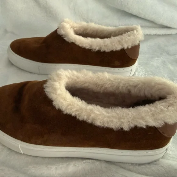 Tory Burch Miller Suede Festival Brown Wool Lined Shoes 6.5 Women’s EUC - Picture 5 of 10